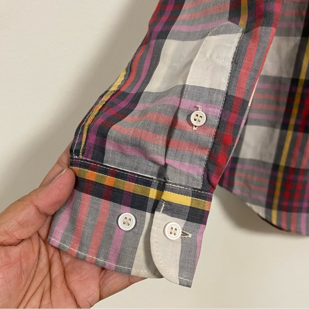 Diane Von Furstenberg Button up Shirt Womens Size 10 Plaid Long sleeve - Picture 4 of 14